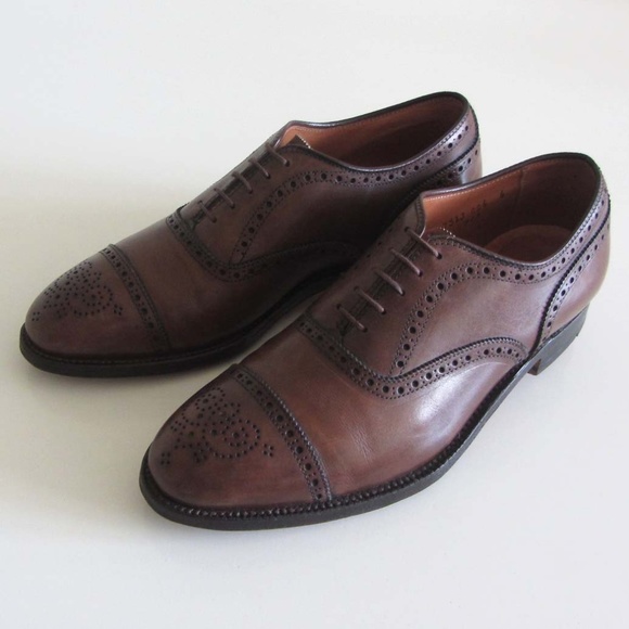 Alden Other - ALDEN 913 brwn medallion cap toe dress shoes 9 B/D